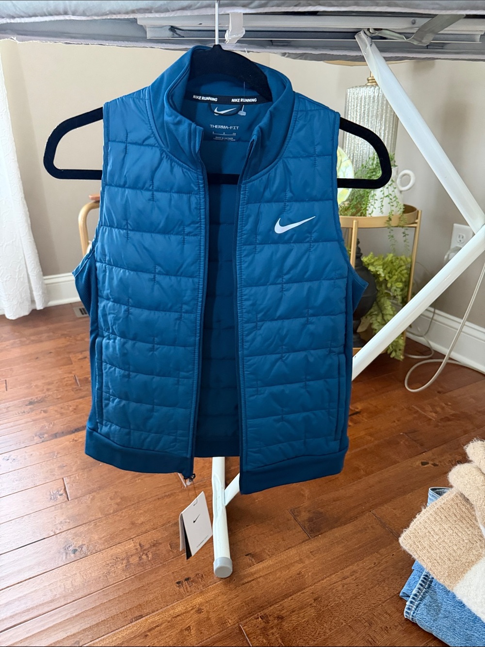 Nike Blue Quilted Therma-FIT Sleeveless Vest